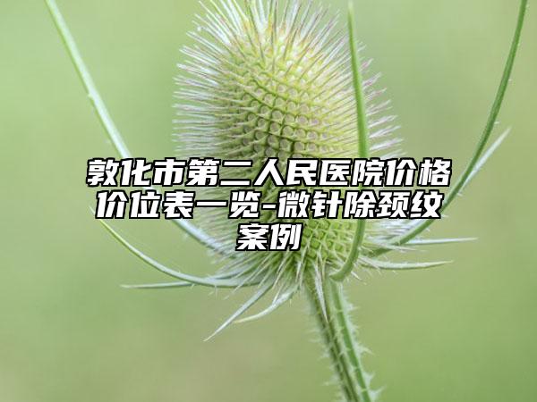 敦化市第二人民医院价格价位表一览-微针除颈纹案例