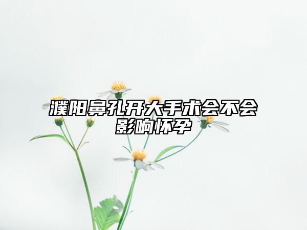 濮阳鼻孔开大手术会不会影响怀孕
