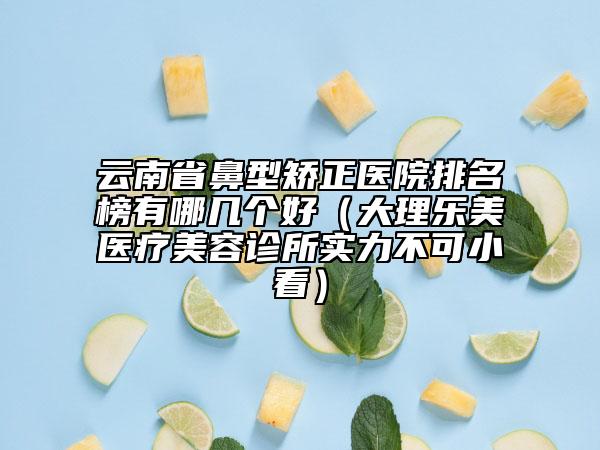云南省鼻型矫正医院排名榜有哪几个好（大理乐美医疗美容诊所实力不可小看）