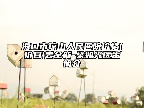 海口市琼山人民医院价格(价目)表全新-梁如光医生简介