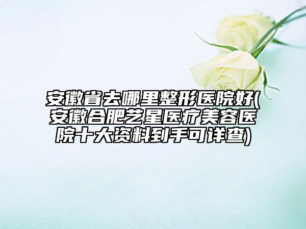 安徽省去哪里整形医院好(安徽合肥艺星医疗美容医院十大资料到手可详查)