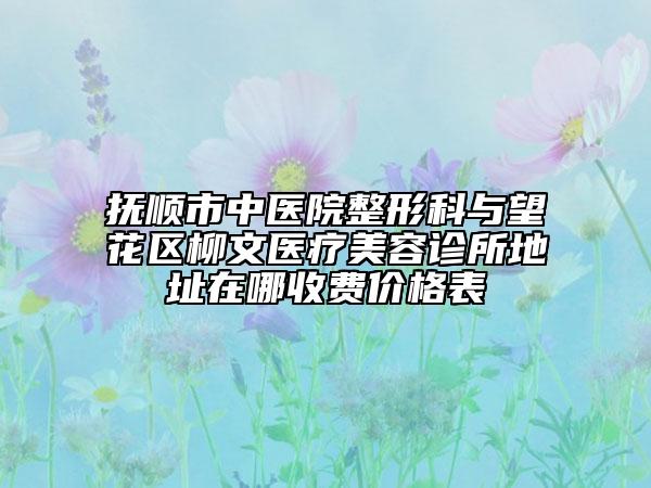 抚顺市中医院整形科与望花区柳文医疗美容诊所地址在哪收费价格表