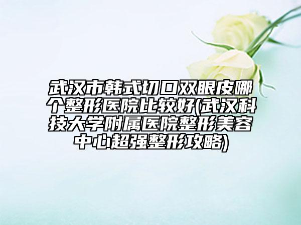 武汉市韩式切口双眼皮哪个整形医院比较好(武汉科技大学附属医院整形美容中心超强整形攻略)