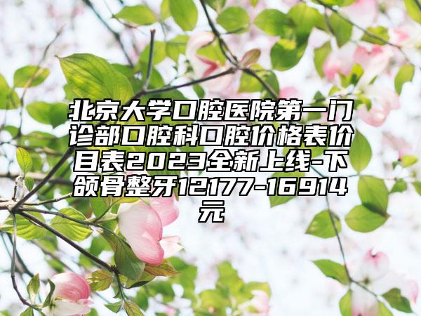 北京大学口腔医院第一门诊部口腔科口腔价格表价目表2023全新上线-下颌骨整牙12177-16914元