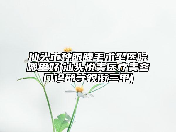 汕头市种眼睫毛术型医院哪里好(汕头悦美医疗美容门诊部等领衔三甲)