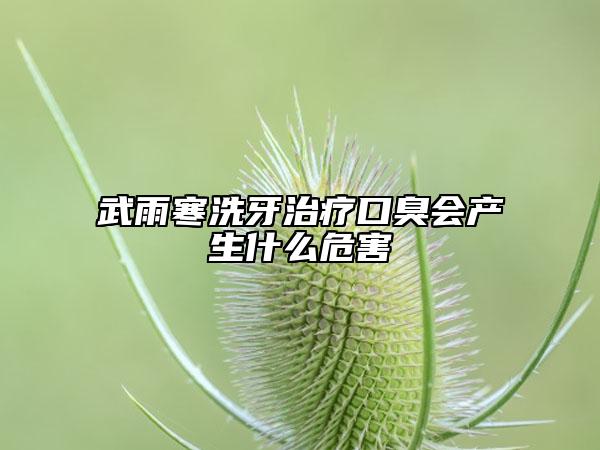 武雨寒洗牙治疗口臭会产生什么危害