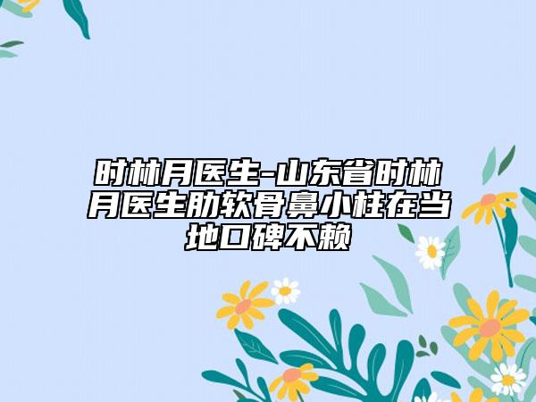 时林月医生-山东省时林月医生肋软骨鼻小柱在当地口碑不赖