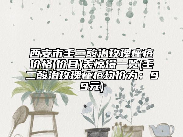 西安市壬二酸治玫瑰痤疮价格(价目)表惊爆一览(壬二酸治玫瑰痤疮均价为：99元)