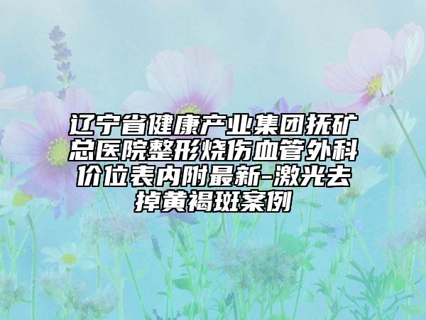 辽宁省健康产业集团抚矿总医院整形烧伤血管外科价位表内附最新-激光去掉黄褐斑案例