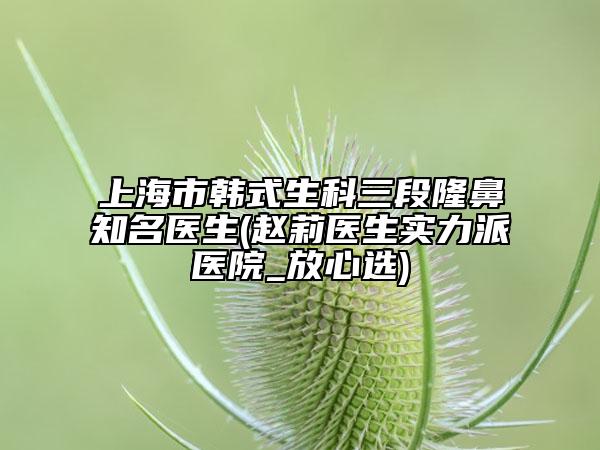上海市韩式生科三段隆鼻知名医生(赵莉医生实力派医院_放心选)