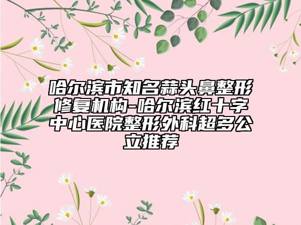 哈尔滨市知名蒜头鼻整形修复机构-哈尔滨红十字中心医院整形外科超多公立推荐