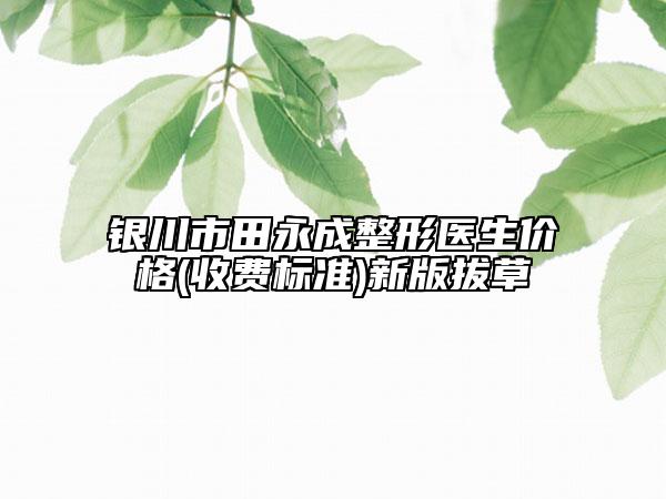 银川市田永成整形医生价格(收费标准)新版拔草