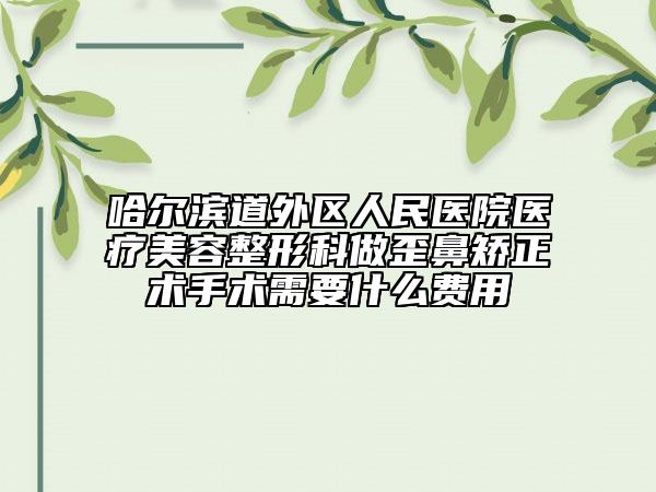 哈尔滨道外区人民医院医疗美容整形科做歪鼻矫正术手术需要什么费用