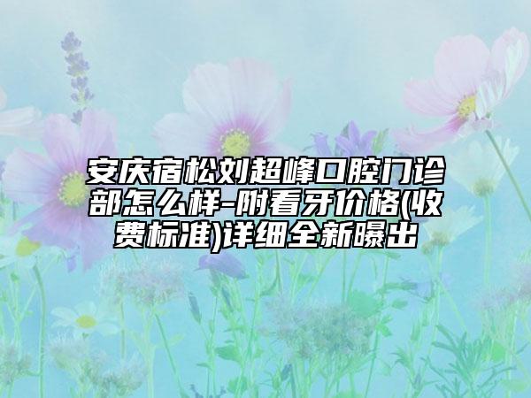 安庆宿松刘超峰口腔门诊部怎么样-附看牙价格(收费标准)详细全新曝出