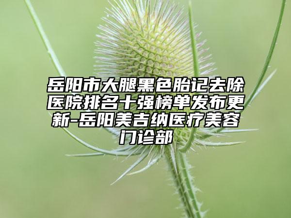 岳阳市大腿黑色胎记去除医院排名十强榜单发布更新-岳阳美吉纳医疗美容门诊部