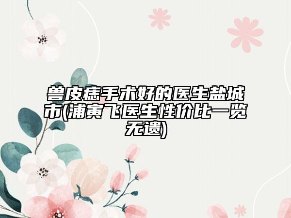 兽皮痣手术好的医生盐城市(浦寅飞医生性价比一览无遗)
