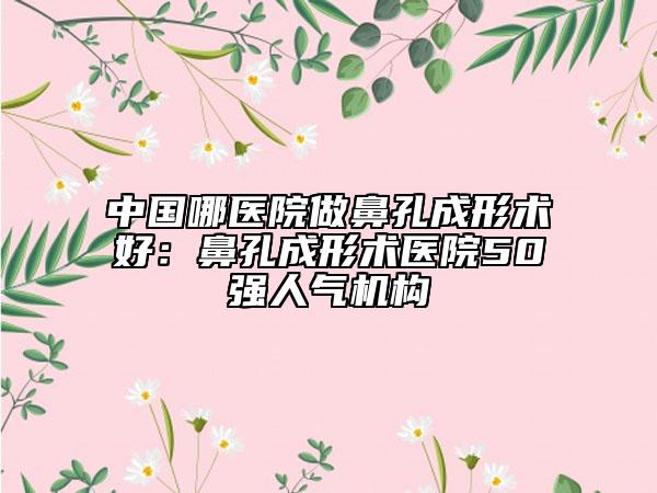 中国哪医院做鼻孔成形术好：鼻孔成形术医院50强人气机构