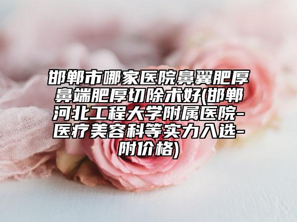 邯郸市哪家医院鼻翼肥厚鼻端肥厚切除术好(邯郸河北工程大学附属医院-医疗美容科等实力入选-附价格)