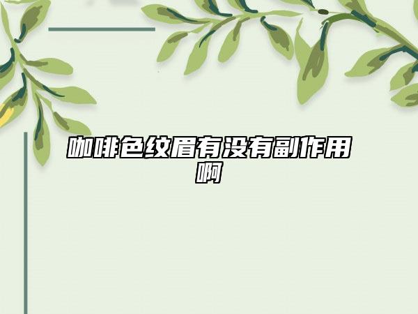 咖啡色纹眉有没有副作用啊