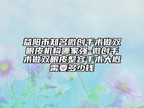 益阳市知名微创手术做双眼皮机构哪家强-微创手术做双眼皮整容手术大概需要多少钱