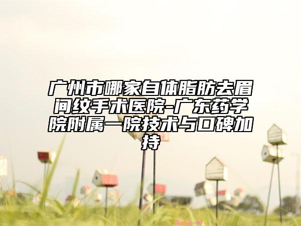 广州市哪家自体脂肪去眉间纹手术医院-广东药学院附属一院技术与口碑加持