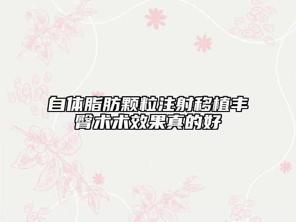自体脂肪颗粒注射移植丰臀术术效果真的好