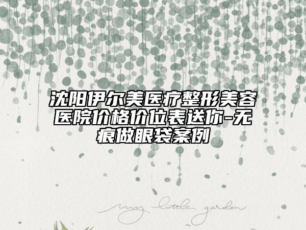 沈阳伊尔美医疗整形美容医院价格价位表送你-无痕做眼袋案例