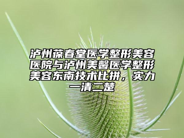 泸州葆春堂医学整形美容医院与泸州美馨医学整形美容东南技术比拼，实力一清二楚