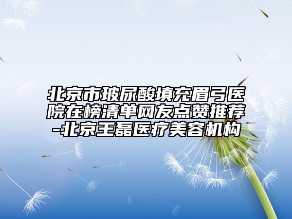 北京市玻尿酸填充眉弓医院在榜清单网友点赞推荐-北京王磊医疗美容机构