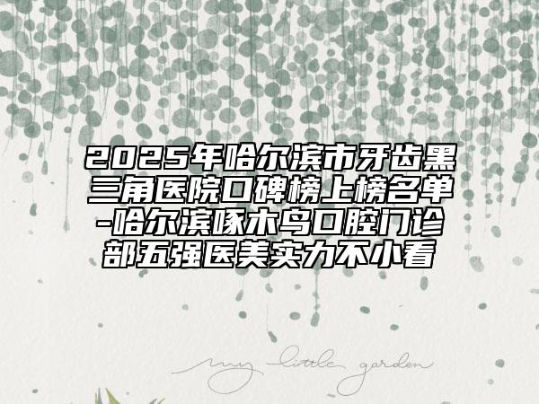 2025年哈尔滨市牙齿黑三角医院口碑榜上榜名单-哈尔滨啄木鸟口腔门诊部五强医美实力不小看