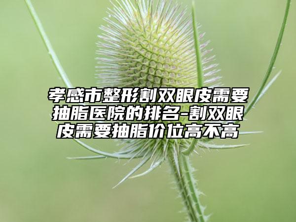 孝感市整形割双眼皮需要抽脂医院的排名-割双眼皮需要抽脂价位高不高