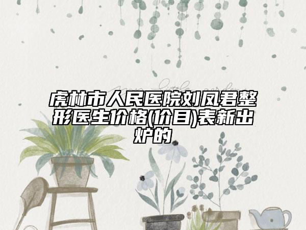虎林市人民医院刘凤君整形医生价格(价目)表新出炉的