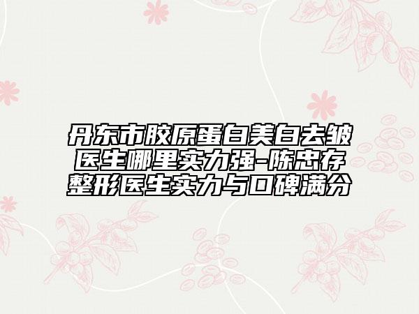 丹东市胶原蛋白美白去皱医生哪里实力强-陈忠存整形医生实力与口碑满分