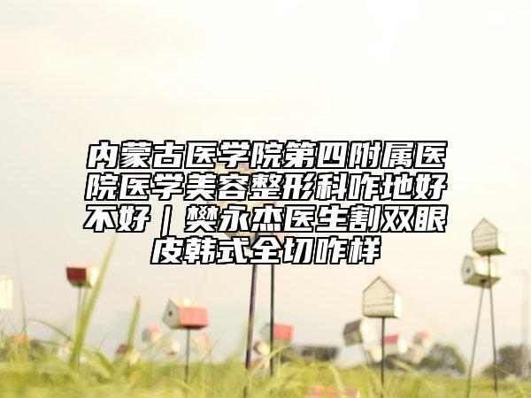 内蒙古医学院第四附属医院医学美容整形科咋地好不好｜樊永杰医生割双眼皮韩式全切咋样