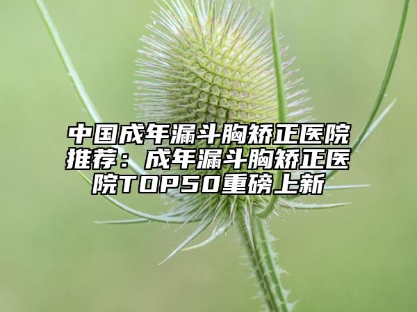 中国成年漏斗胸矫正医院推荐：成年漏斗胸矫正医院TOP50重磅上新