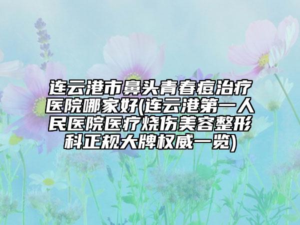 连云港市鼻头青春痘治疗医院哪家好(连云港第一人民医院医疗烧伤美容整形科正规大牌权威一览)