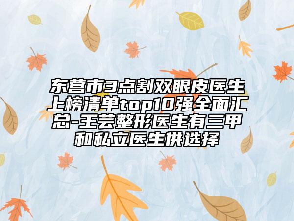 东营市3点割双眼皮医生上榜清单top10强全面汇总-王芸整形医生有三甲和私立医生供选择