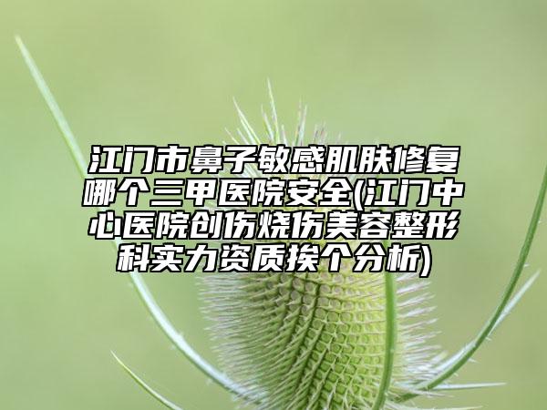 江门市鼻子敏感肌肤修复哪个三甲医院安全(江门中心医院创伤烧伤美容整形科实力资质挨个分析)