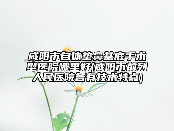 咸阳市自体垫鼻基底手术型医院哪里好(咸阳市前列人民医院各有技术特点)