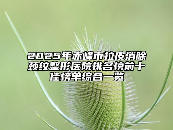2025年赤峰市拉皮消除颈纹整形医院排名榜前十佳榜单综合一览