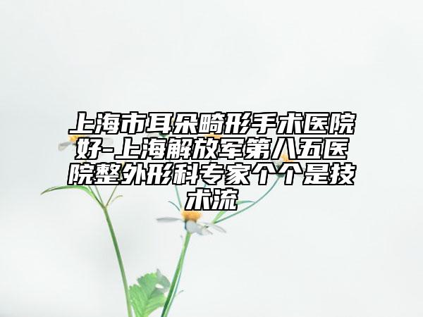 上海市耳朵畸形手术医院好-上海解放军第八五医院整外形科专家个个是技术流