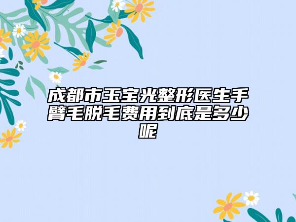 成都市玉宝光整形医生手臂毛脱毛费用到底是多少呢