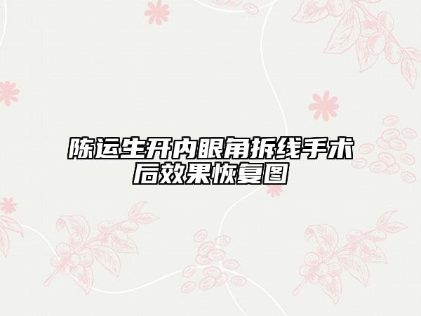 陈运生开内眼角拆线手术后效果恢复图