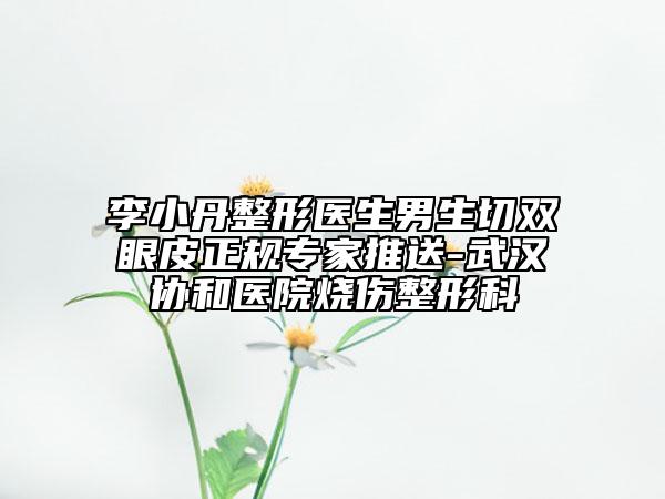 李小丹整形医生男生切双眼皮正规专家推送-武汉协和医院烧伤整形科