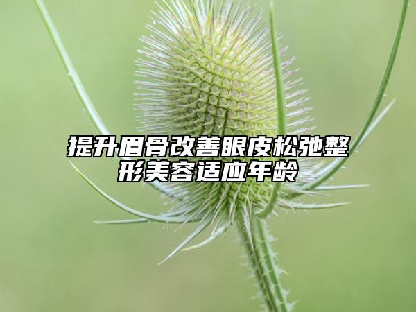提升眉骨改善眼皮松弛整形美容适应年龄