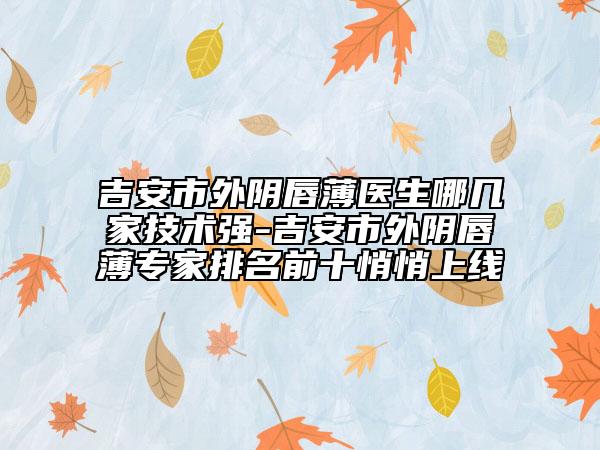 吉安市外阴唇薄医生哪几家技术强-吉安市外阴唇薄专家排名前十悄悄上线