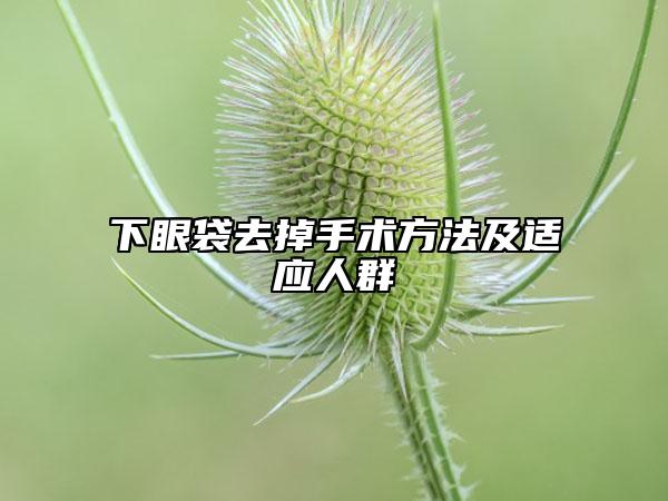 下眼袋去掉手术方法及适应人群