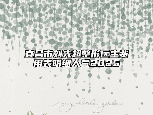 宜昌市刘先超整形医生费用表明细人气2025