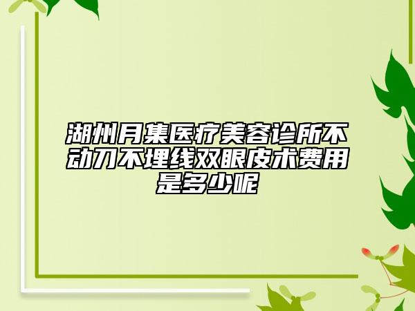 湖州月集医疗美容诊所不动刀不埋线双眼皮术费用是多少呢