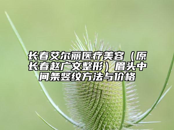 长春艾尔丽医疗美容（原长春赵广文整形）眉头中间条竖纹方法与价格